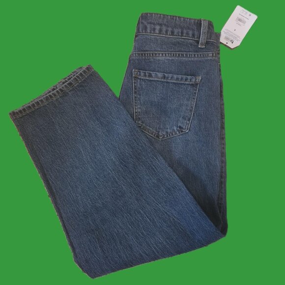 Time and Tru Women's Jeans Size 4 NWT High Rise Barrel Cropped - Picture 1 of 6